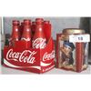 Image 1 : COCA-COLA COLLECTIBLE TIN W/6 PACK OF FULL  METAL COKE BOTTLES