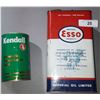 Image 1 : VINTAGE ESSO 1 GALLON TIN AND KENDALL ATF QUART