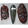 Image 1 : 3 AFRICAN TRIBAL MASKS MADE OF WOOD