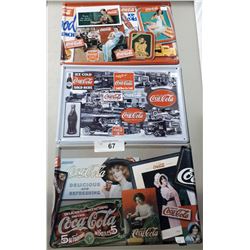 3 COCA-COLA TIN SIGNS