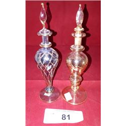 2 ART GLASS PERFUME BOTTLES