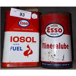 2 VINTAGE ESSO OIL QUART TINS