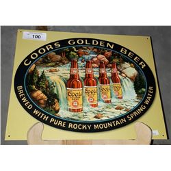 COORS GOLDEN BEER TIN SIGN