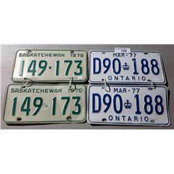 2 PAIRS OF VINTAGE LICENSE PLATES