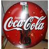 Image 1 : DOUBLE SIDED CARDBOARD COCA-COLA BUTTON SIGN