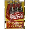 Image 1 : COCA-COLA "TAKE HOME A CARTON" EMBOSSED TIN SIGN, MADE BY ANDE ROONEY
