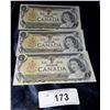 Image 1 : 3 CONSECUTIVE 1973 $1 BILLS