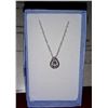 Image 2 : STERLING BLUE TOPAZ AND DIAMOND PENDANT/NECKLACE WITH PLATINUM OVERLAY WITH APPRAISAL OF $225