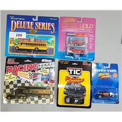 5 NEW IN PACKAGE DIE CAST VEHICLES