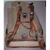 Image 2 : VINTAGE CANVAS BACKPACK W/LEATHER STRAPS IN GOOD CONDITION