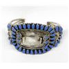 Image 1 : Navajo Sterling Turquoise Cluster Watch Bracelet