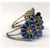 Image 3 : Navajo Sterling Turquoise Cluster Watch Bracelet