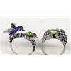 Image 1 : 2 Whimsical Rhinestone Rings