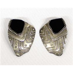 Sterling Silver and Onyx Earrings