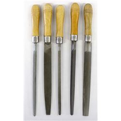 5 Piece File Set with Wooden Handles