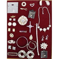 Vintage Estate Rhinestone Jewelry, Some Sterling