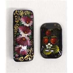 Vintage Hand Painted Lacquerware Pins