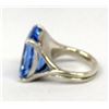Image 2 : Sterling Silver Faceted Blue Stone Ring, Size 6.5