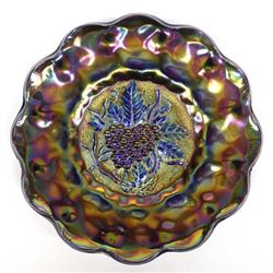 Antique Imperial Purple Carnival Glass Plate