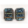 Image 1 : Navajo Sterling Inlay Earrings by J. Charley