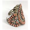Image 3 : Navajo Sterling & Pink Shell Cluster Bracelet