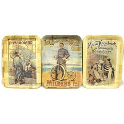 3 Bamboo Barware Serving Trays