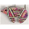 Image 1 : Zuni Sterling Inlay Bear Fetish Pendant Necklace