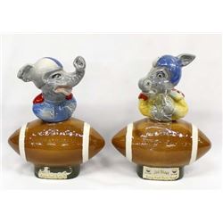 2 Political Jim Beam Bourbon Decanters