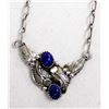 Image 1 : Native American Navajo Sterling Lapis Necklace