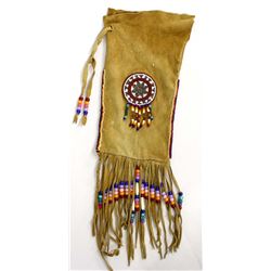 Vintage Plains Indian Beaded Leather Bag