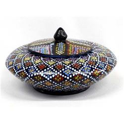 Hand Painted Lidded Pottery Dish