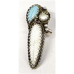 Native American Zuni Turquoise Ring, Size 7