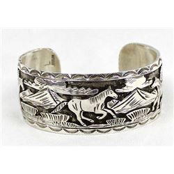 Navajo Sterling Silver Storyteller Bracelet