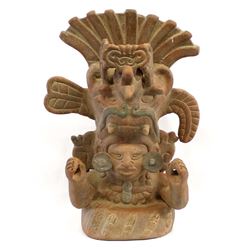 Large Mexican Pottery Mayan God Replica