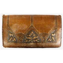Vintage Meeker Hand Tooled Leather Purse