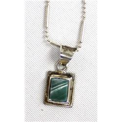New Mexico Estate Sterling Malachite Necklace