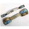 Image 1 : 2 Native American Stering Turquoise Watch Bands