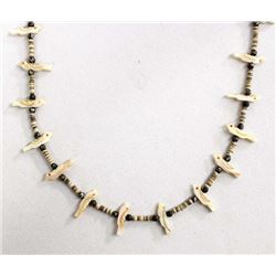 Navajo Bird Fetish and Shell Heishi Necklace