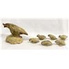Image 2 : Vintage Carved Stone Mama Quail and 6 Chicks