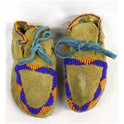 Native American Beaded Leather Child's Moccasins