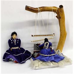 Large Navajo Weaver Doll and 1 Navajo Cloth Doll