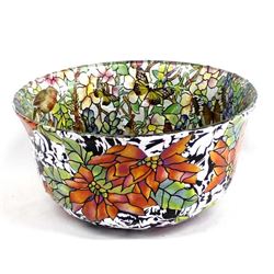 Original Decoupaged Glass Bowl by Savarese