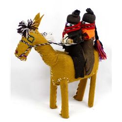 Folk Art Horse and 2 Riders