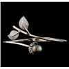 Image 1 : 0.55 ctw Diamond and Pearl Bracelet - 14KT White Gold