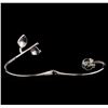 Image 3 : 0.55 ctw Diamond and Pearl Bracelet - 14KT White Gold