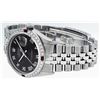 Image 5 : Rolex Mens Stainless Steel Silver Black Roman Diamond & Ruby Datejust Wristwatch