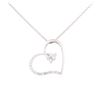 Image 1 : 0.60 ctw Diamond Heart Pendant with Chain - 18KT White Gold