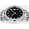 Image 5 : Rolex Mens Stainless Steel Black Diamond & Emerald Datejust Wristwatch