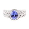 Image 2 : 1.91 ctw Sapphire And Diamond Ring - 18KT White Gold