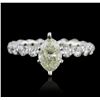 Image 1 : 14KT White Gold 1.82 ctw Marquise Cut Diamond Ring